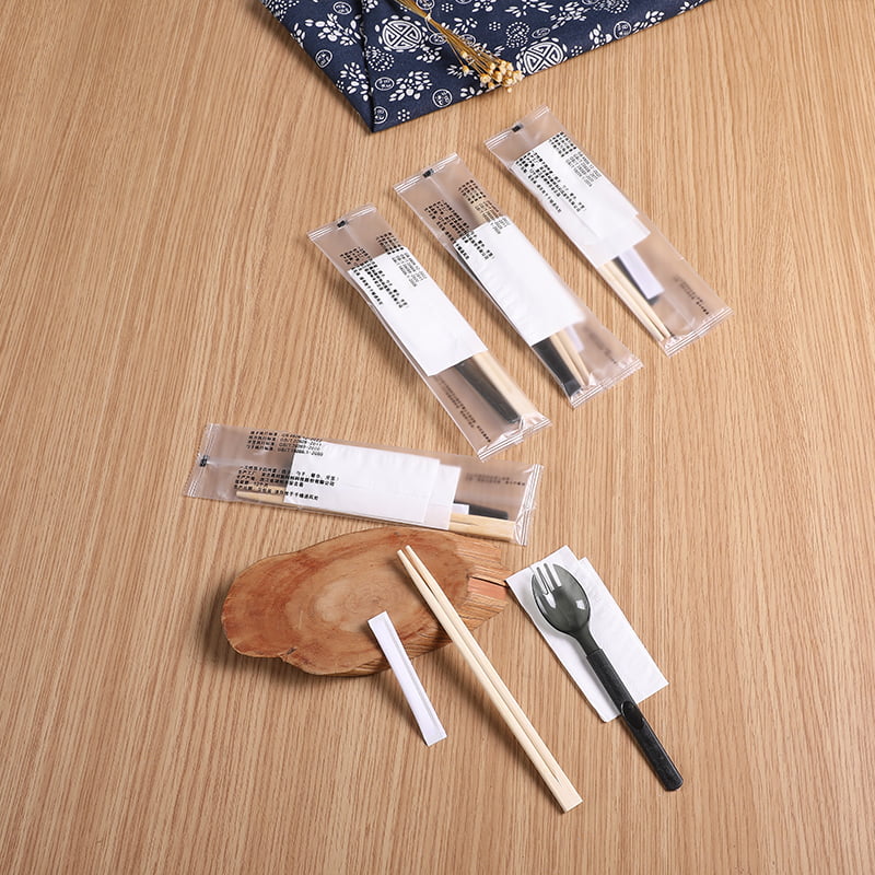 Túi đựng thức ăn dùng một lần có đũa Spork Serviette Bộ phim tổng hợp mờ